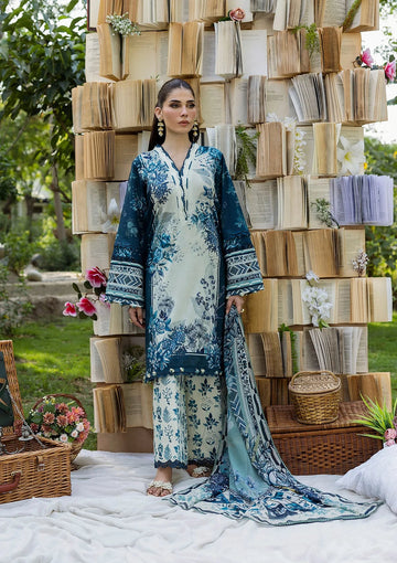 Elaf Premium ECD-7A Floreya Elaf Prints With Chiffon Dupatta 2025